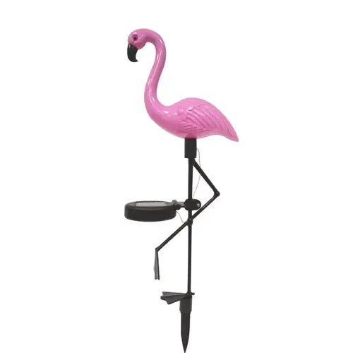 Solar Garden Stake Pink Plastic 20.67" H Flamingo Pink Solar Garden Stake Pink Plastic 20.67" H Flamingo Pink