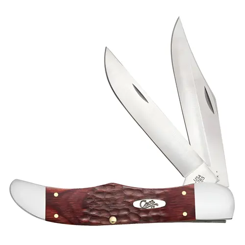 Rosewood Standard Jig Folding Hunter Knife, Leather Sheath Brown