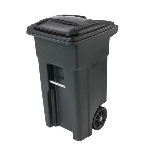Trash Can 32 gal Greenstone Polyethylene Wheeled Lid Included Greenstone Trash Can 32 gal Greenstone Polyethylene Wheeled Lid Included Greenstone