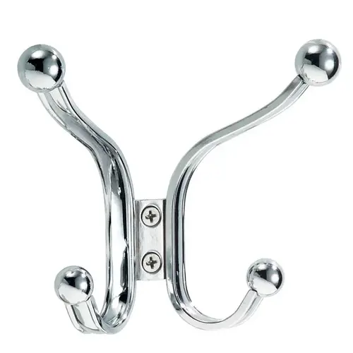 Hook 5.5" L Chrome Silver Steel Small/Medium York Lyra Quad Chrome Hook 5.5" L Chrome Silver Steel Small/Medium York Lyra Quad Chrome
