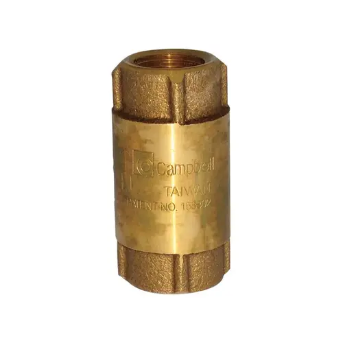 Check Valve 1/2" D X 1/2" D Red Brass Spring Loaded