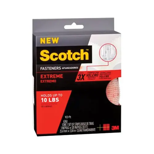Hook and Loop Fastener Extreme Medium Foam 10" L Black/Clear Pair Hook and Loop Fastener Extreme Medium Foam 10" L Black/Clear Pair