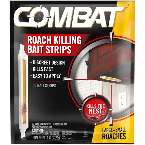 Roach Killer Bait Strip, Gel, Characteristic Brown - pack of 10