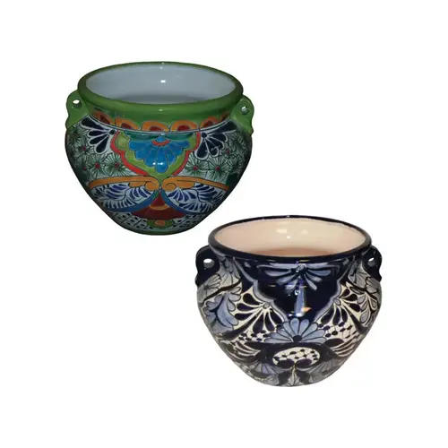 Planter Tal 19" H X 10" W Ceramic Multicolored Multicolored Pair Assorted Planter Tal 19" H X 10" W Ceramic Multicolored Multicolored Pair Assorted