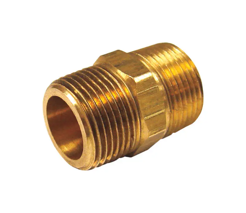 JMF COMPANY Reducing Hex Nipple 1/2 MPT T X 3/8 D MPT Brass - pack of 5 4507315-XCP5