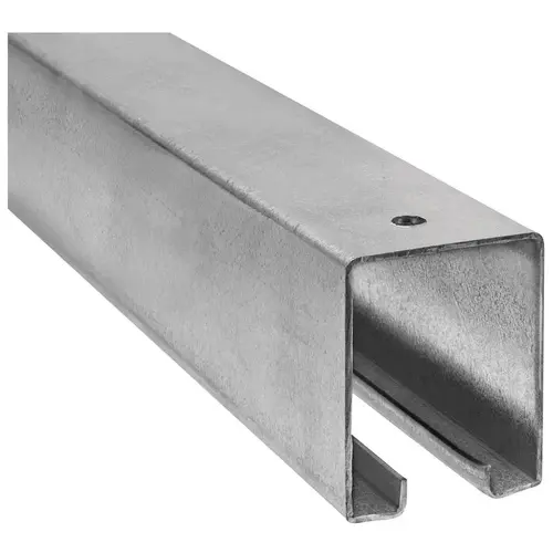 Box Rail, Steel, Galvanized, 1-57/64 in W, 2-13/32 in H, 12 ft L