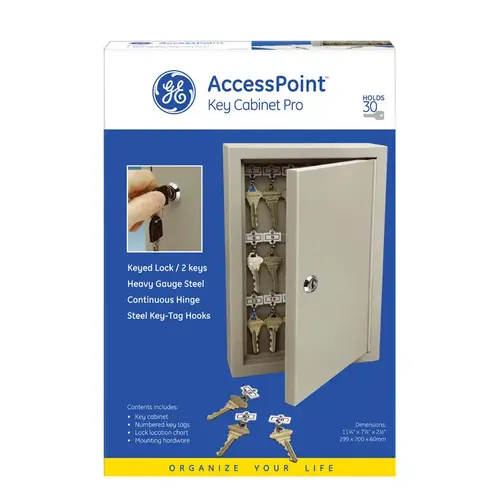 Key Cabinet, Steel, Clay, 8.11 in W, 12.04 in H, 3.19 in D Key Cabinet, Steel, Clay, 8.11 in W, 12.04 in H, 3.19 in D