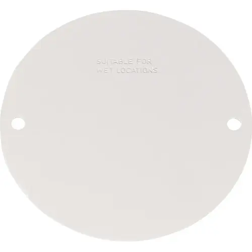 Flat Box Cover Round Steel 4.13" H X 4.13" W White Flat Box Cover Round Steel 4.13" H X 4.13" W White