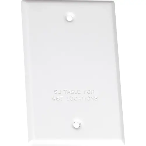 Flat Box Cover Rectangle Steel 1 gang Wet Locations White Flat Box Cover Rectangle Steel 1 gang Wet Locations White