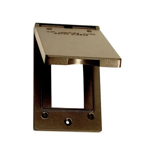 Vertical GFCI Cover Rectangle Metal 1 gang Wet Locations Bronze Vertical GFCI Cover Rectangle Metal 1 gang Wet Locations Bronze