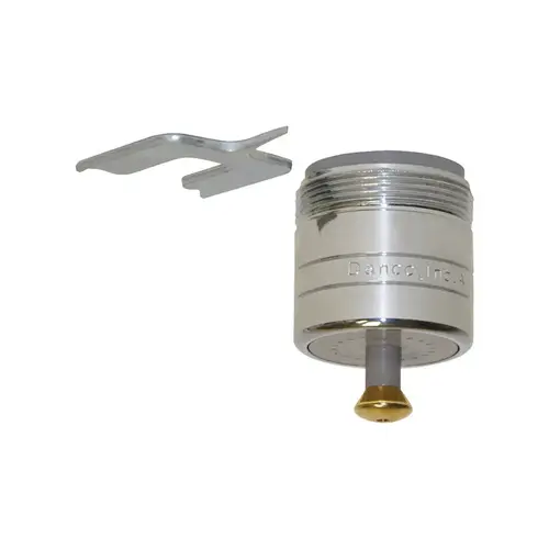 Faucet Aerator, 15/16-27 x 55/64-27 Push-Fit, Brass, Chrome Plated, 1.5 gpm Faucet Aerator, 15/16-27 x 55/64-27 Push-Fit, Brass, Chrome Plated, 1.5 gpm