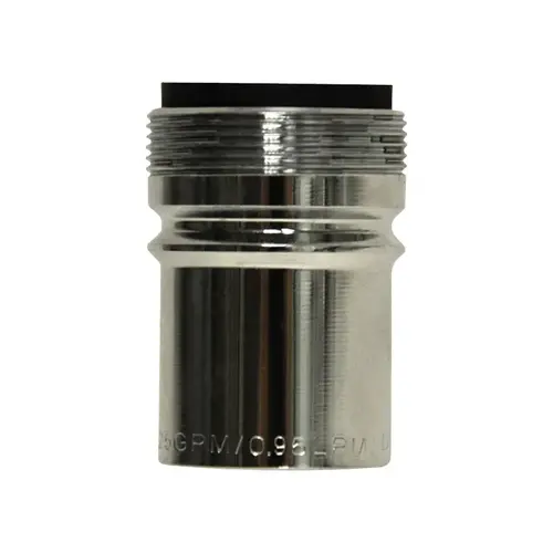 Faucet Aerator, 15/16-27 x 55/64-27 Male x Female Thread, Brass, Chrome Plated, 0.25 gpm Faucet Aerator, 15/16-27 x 55/64-27 Male x Female Thread, Brass, Chrome Plated, 0.25 gpm