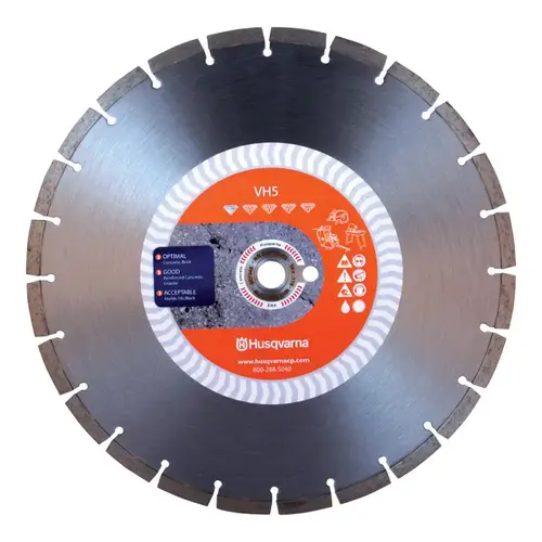 Segmented Rim Diamond Saw Blade VH5 12" D X 1" Diamond Segmented Rim Diamond Saw Blade VH5 12" D X 1" Diamond