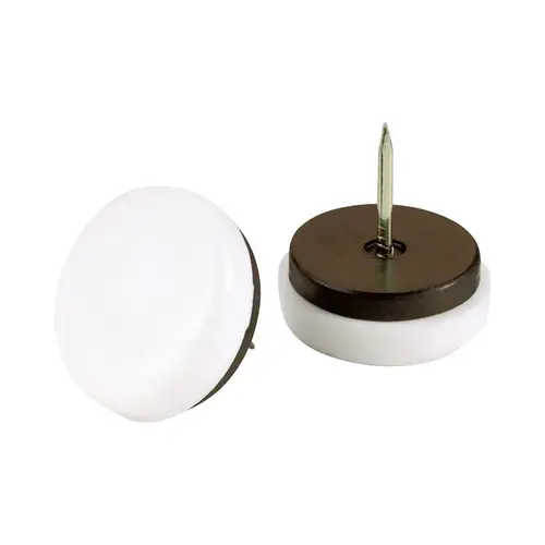 Furniture Glide, 75 lb, Plastic, White - pack of 4 Furniture Glide, 75 lb, Plastic, White - pack of 4