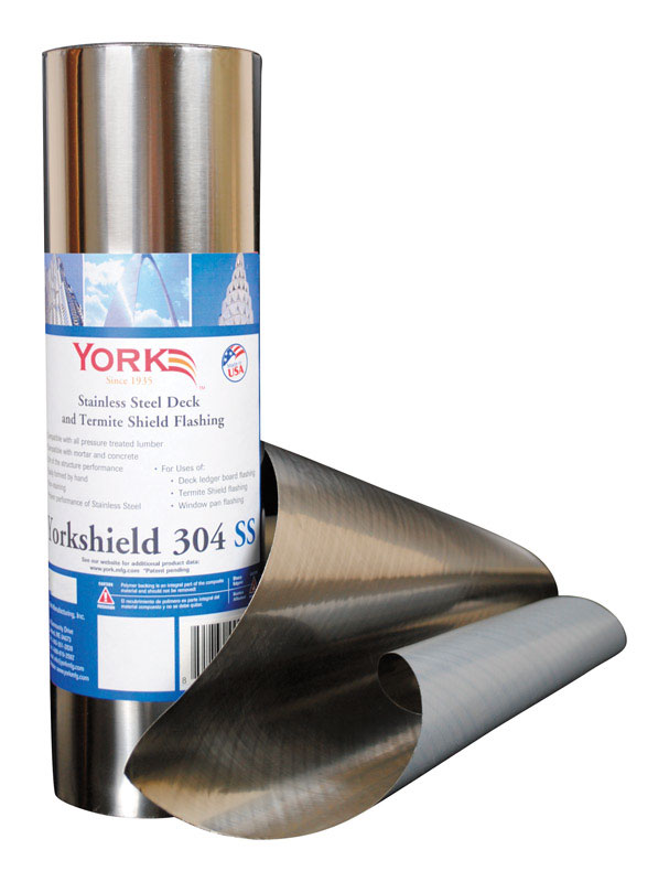 York YS3041220 Flashing 304 12" W X 240" L Stainless Steel Silver Silver