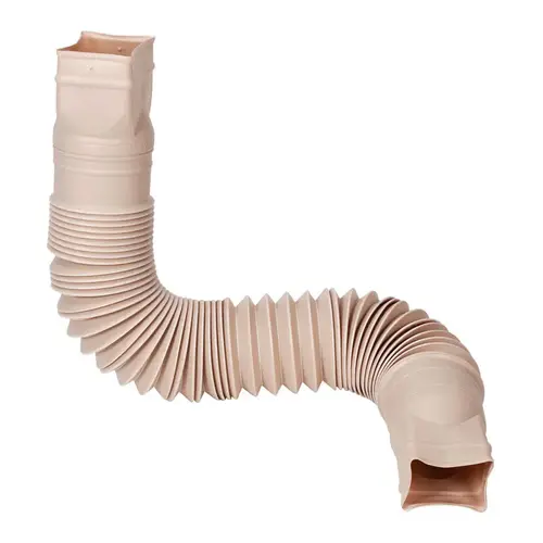 Flex-A-Spout Series Downspout Extension, 22 to 55 in L Extended, Vinyl, Tan Flex-A-Spout Series Downspout Extension, 22 to 55 in L Extended, Vinyl, Tan