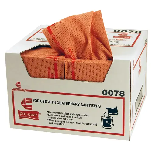 Chicopee Chix 12.5" X 17" Pro-Quat Fresh Guy Heavy Duty, Foodservice, Red With Red Print Towel With Microban, 1 Piece