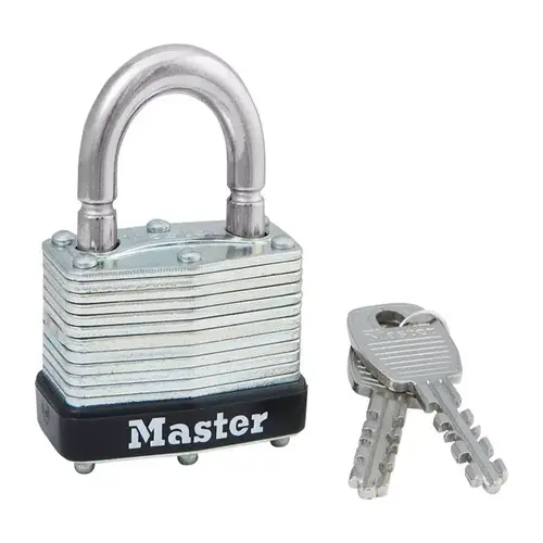 Padlock 1-1/16" H X 1" W X 1-3/4" L Laminated Steel Breakaway Keyed Alike Metallic Padlock 1-1/16" H X 1" W X 1-3/4" L Laminated Steel Breakaway Keyed Alike Metallic