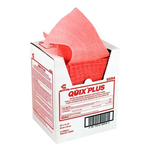 Chicopee Quix Plus Cleaning Towel 20X13.5 IN Pink Sanitizing - pack of 72