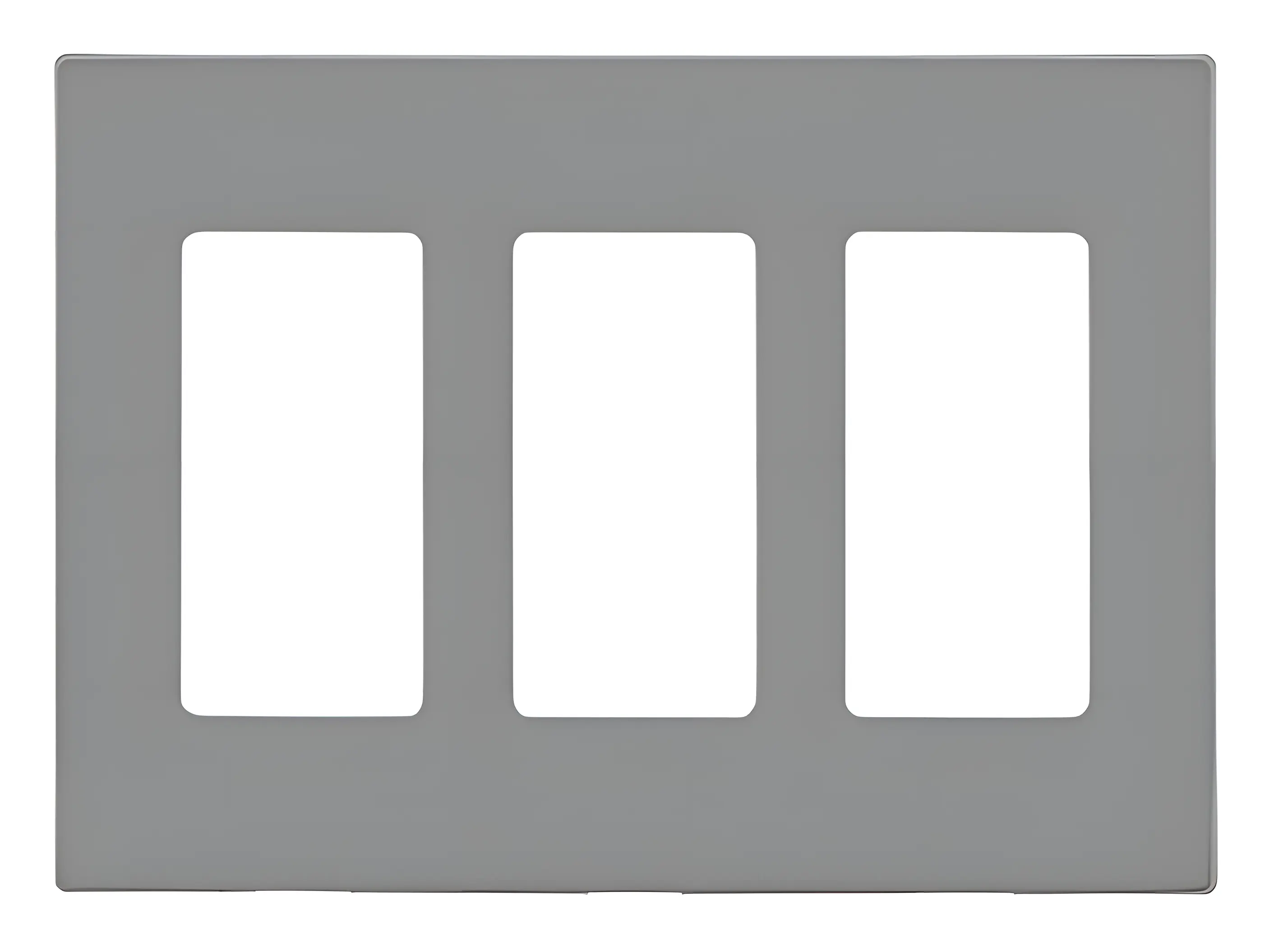 Leviton Wall Plate Decora Light Gray 3 gang Polycarbonate Screwless Light Gray R09-80311-0LG