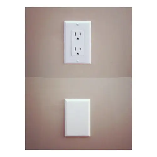 Outlet Cover CoverPlug White Plastic White Pair