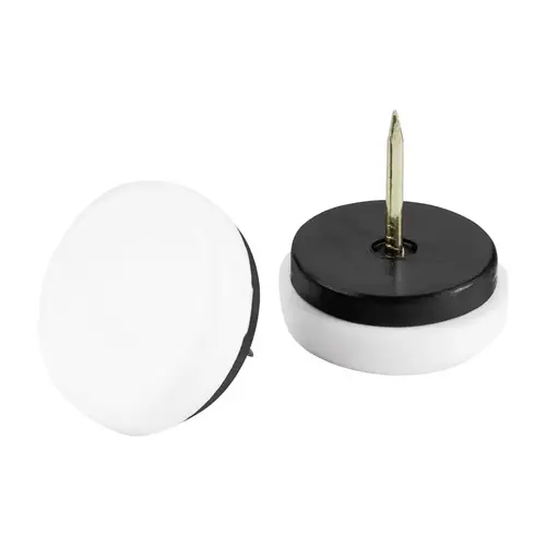 Furniture Glide, Plastic, White - pack of 4 Furniture Glide, Plastic, White - pack of 4