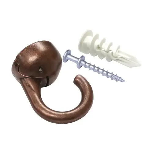 Ceiling Hook Small Bronze Metal 2" L 20 lb Bronze