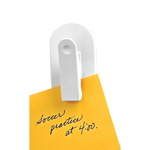 Magnetic Clip 1.25" L White Plastic Small White Pair