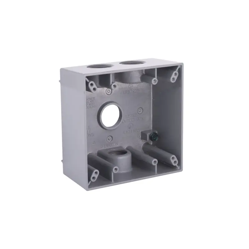 BELL Weatherproof Box 31.00 cu in Square Aluminum 2 gang Gray Gray 3005776