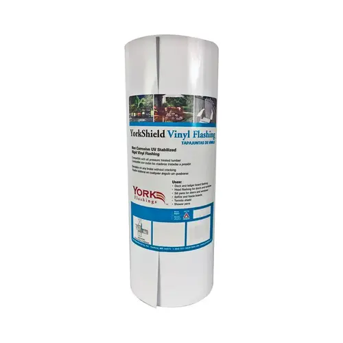 Flashing 12" W X 600" L Vinyl White White