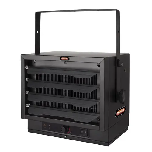 Electric Garage Heater: 17065 Btu/h Heating Capacity, Single Phase, 240V Black
