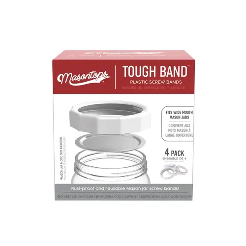Wide-Mouth Tough Canning Jar Band (4-Count) White Wide-Mouth Tough Canning Jar Band (4-Count) White