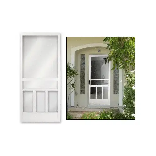 Sierra - NS White 30" x 80" Vinyl Hinged Screen Door Sierra - NS White 30" x 80" Vinyl Hinged Screen Door