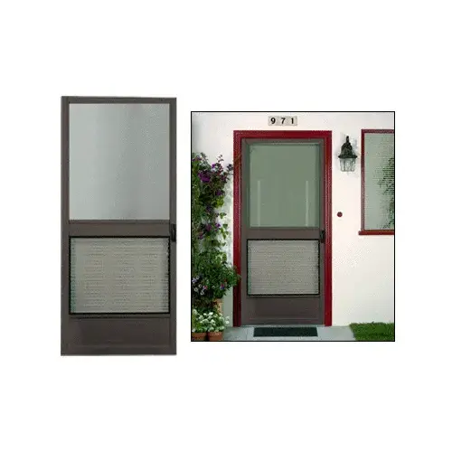 Steelbreeze Bronze 32" x 80" Steel Hinged Screen Door - Bulk Steelbreeze Bronze 32" x 80" Steel Hinged Screen Door - Bulk