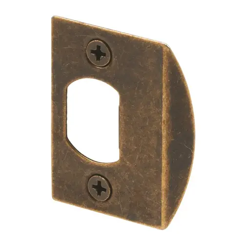 Door Strike Plate, 2-1/4 in L, 1-7/16 in W, Steel, Antique Brass Pair Door Strike Plate, 2-1/4 in L, 1-7/16 in W, Steel, Antique Brass Pair
