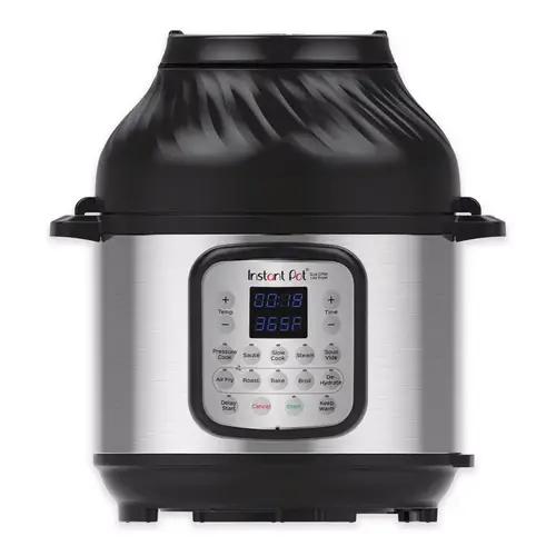 Pressure Cooker Duo Crisp Stainless Steel 8 qt Black/Silver Black/Silver