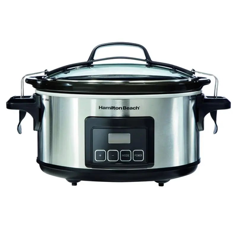 HAMILTON BEACH Slow Cooker Stay or Go 6 qt Silver Stainless Steel Programmable Silver 33561 HAMILTON BEACH Slow Cooker Stay or Go 6 qt Silver Stainless Steel Programmable Silver 33561