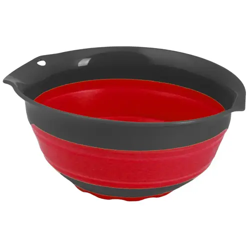 Collapsible Mixing Bowl 3 qt Polypropylene/TPE Gray/Red 1 pc Gray/Red Collapsible Mixing Bowl 3 qt Polypropylene/TPE Gray/Red 1 pc Gray/Red