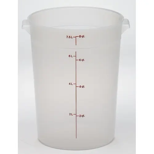 Cambro Round 8 Quart Storage Container, 12 Each Cambro Round 8 Quart Storage Container, 12 Each