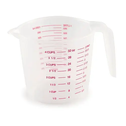 Measuring Cup Plastic Clear Clear