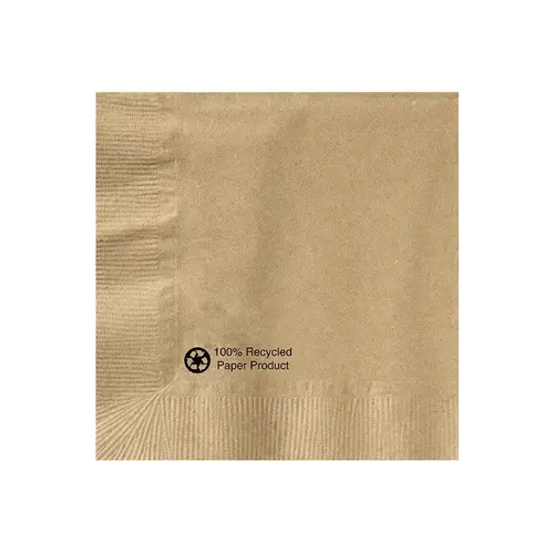 NAPKIN BEVERAGE KRAFT 10X10 1 PLY 100 % RECYCLED