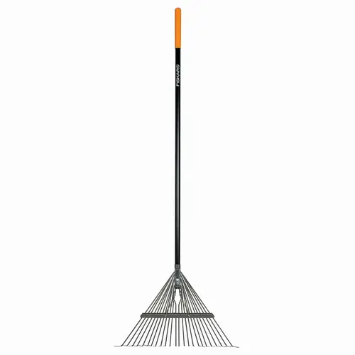 Leaf Rake 63" 24 Tine Metal Fiberglass Handle Leaf Rake 63" 24 Tine Metal Fiberglass Handle