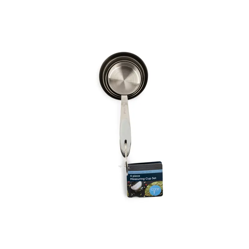 Core Home Measuring Cup Set Silicone/Stainless Steel Gray Gray AC29832 Core Home Measuring Cup Set Silicone/Stainless Steel Gray Gray AC29832