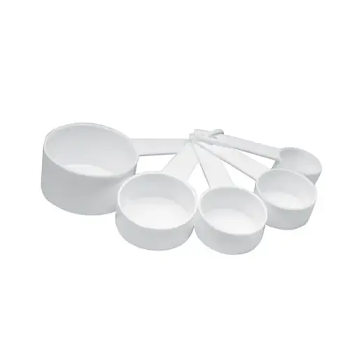 White Plastic Measuring Cup Set (5-Piece) White Plastic Measuring Cup Set (5-Piece)