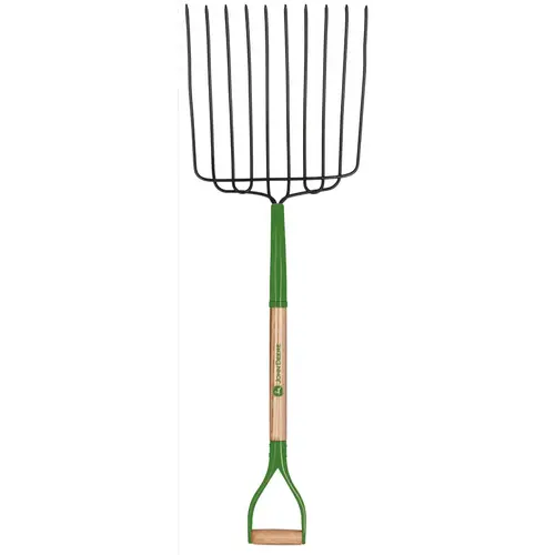 Fork 10 Tine Steel Ensilage 30" Wood Handle Green Fork 10 Tine Steel Ensilage 30" Wood Handle Green