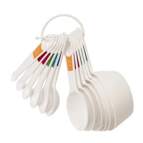 Farberware Measuring Cup and Spoon Set, Plastic, White
