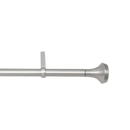 Curtain Rod Ella Nickel Silver Modern 36" L X 72" L Nickel Curtain Rod Ella Nickel Silver Modern 36" L X 72" L Nickel