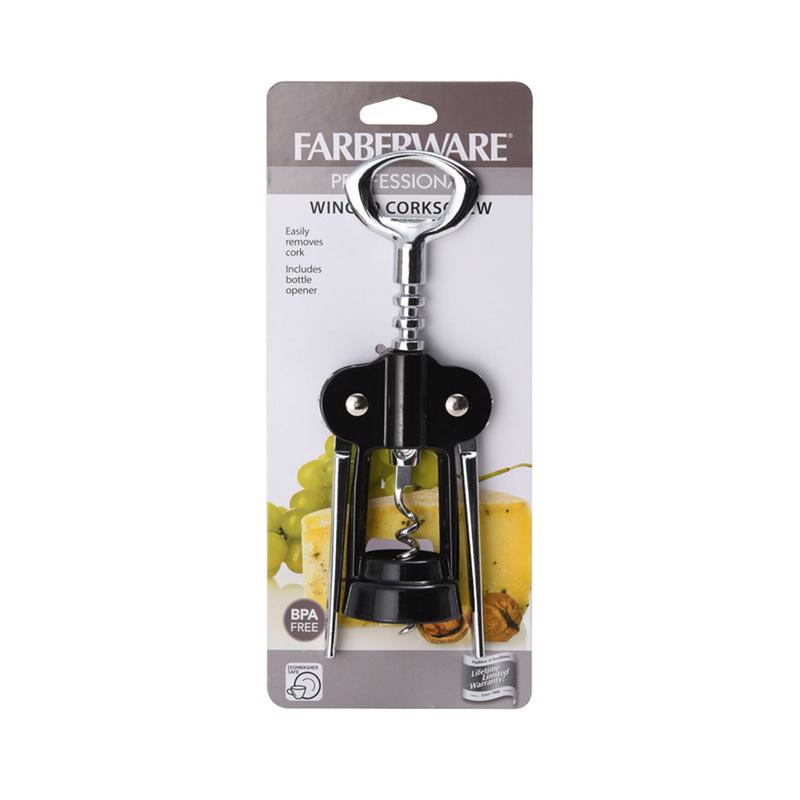 Farberware 5216100 Wing Corkscrew Black/Silver Plastic/Stainless Steel Black/Silver