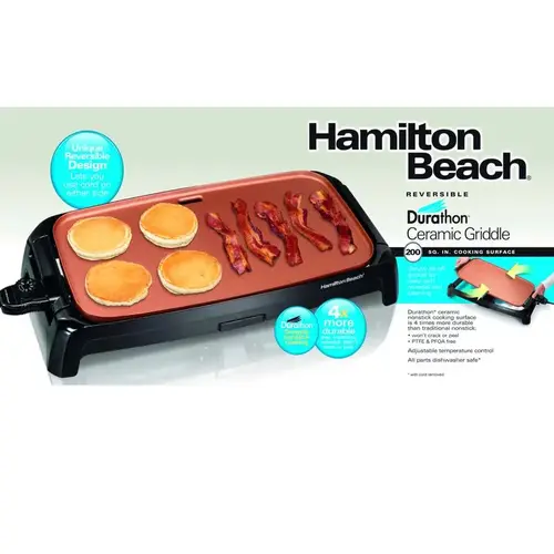 Reversible Griddle Durathon 26.5" L X 10.7" W Ceramic Nonstick Surface Copper/Black Reversible Griddle Durathon 26.5" L X 10.7" W Ceramic Nonstick Surface Copper/Black