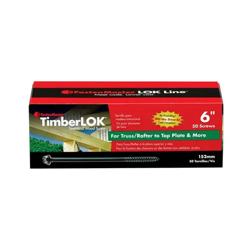 Wood Screws TimberLOK No. 10 S X 6" L Hex Epoxy Epoxy Wood Screws TimberLOK No. 10 S X 6" L Hex Epoxy Epoxy